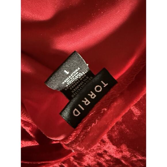 Torrid Crushed Velvet Peplum Tank Top Women 1X 14-16 Holiday Christmas Party - Picture 5 of 8